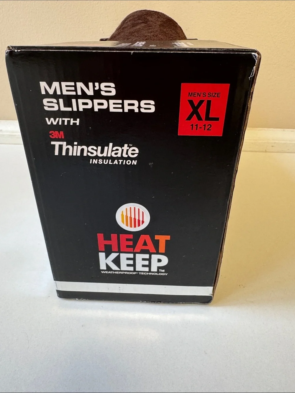 3M Thinsulate Men’s Brown Slip-On Heat Keep Memory Foam Slippers XL (11-12)